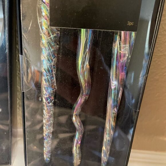 Robert Stanley Glass Iridescent Icicle Ornaments set of 6 New in Package - Picture 4 of 10